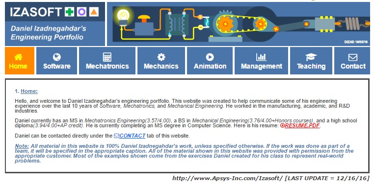 Thumbnail of website example